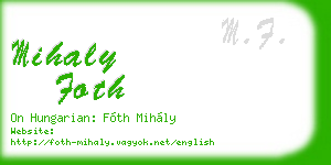 mihaly foth business card
